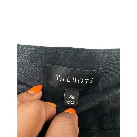 Talbots Black Basic Relaxed Langenlook Linen Blend Straight Leg Pants Size 18W - Picture 2 of 11